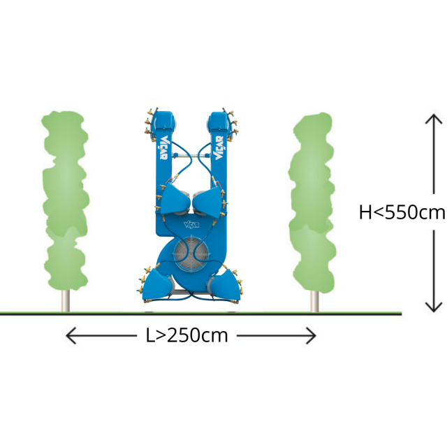 L > 250cm - H < 550cm